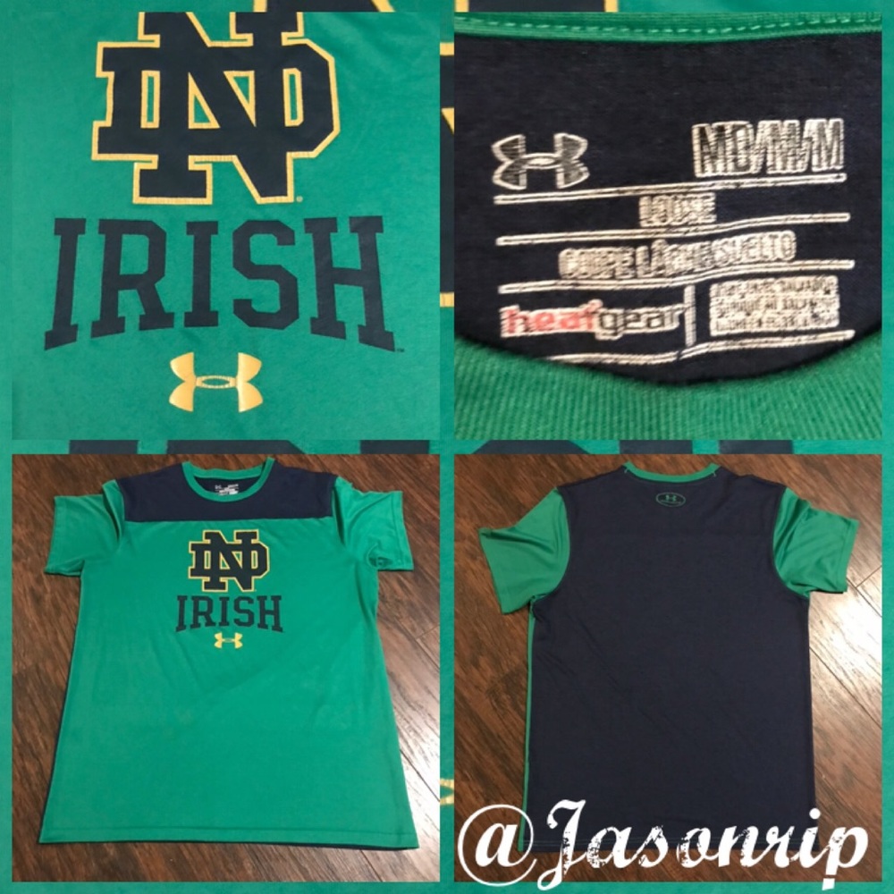Norte Dame Medium Under Armour Irish Green LikeNew